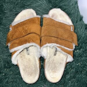 Size 43 Suede and Sherpa Birkenstocks